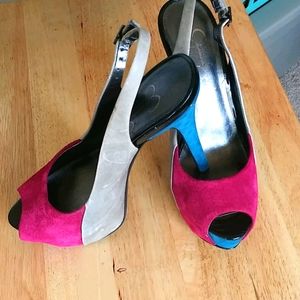 Jessica Simpson platform multi color hills